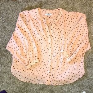 Madewell Pink Peasant Top - Size Medium